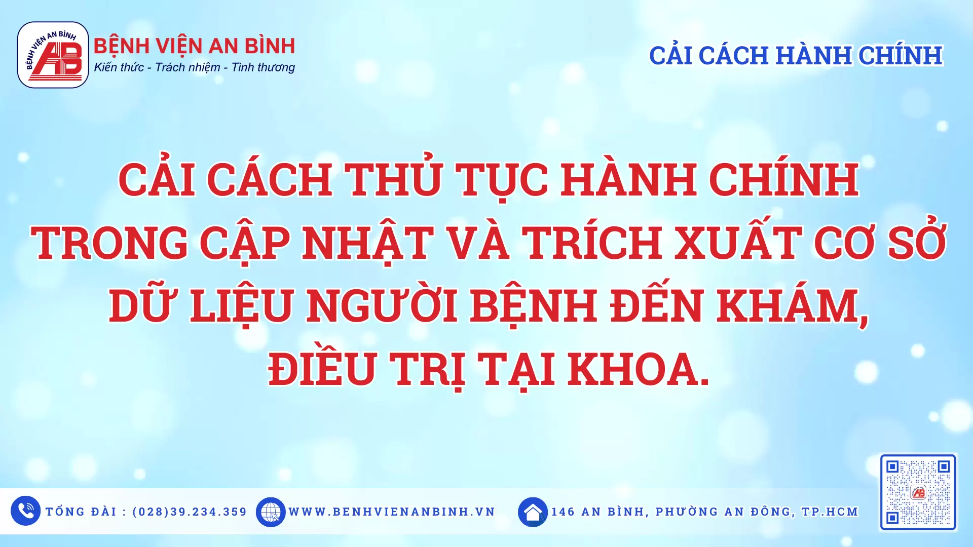 Cải cách thủ tục hành chính trong khám, điều trị và chăm sóc người bệnh nội trú tại bệnh viện.