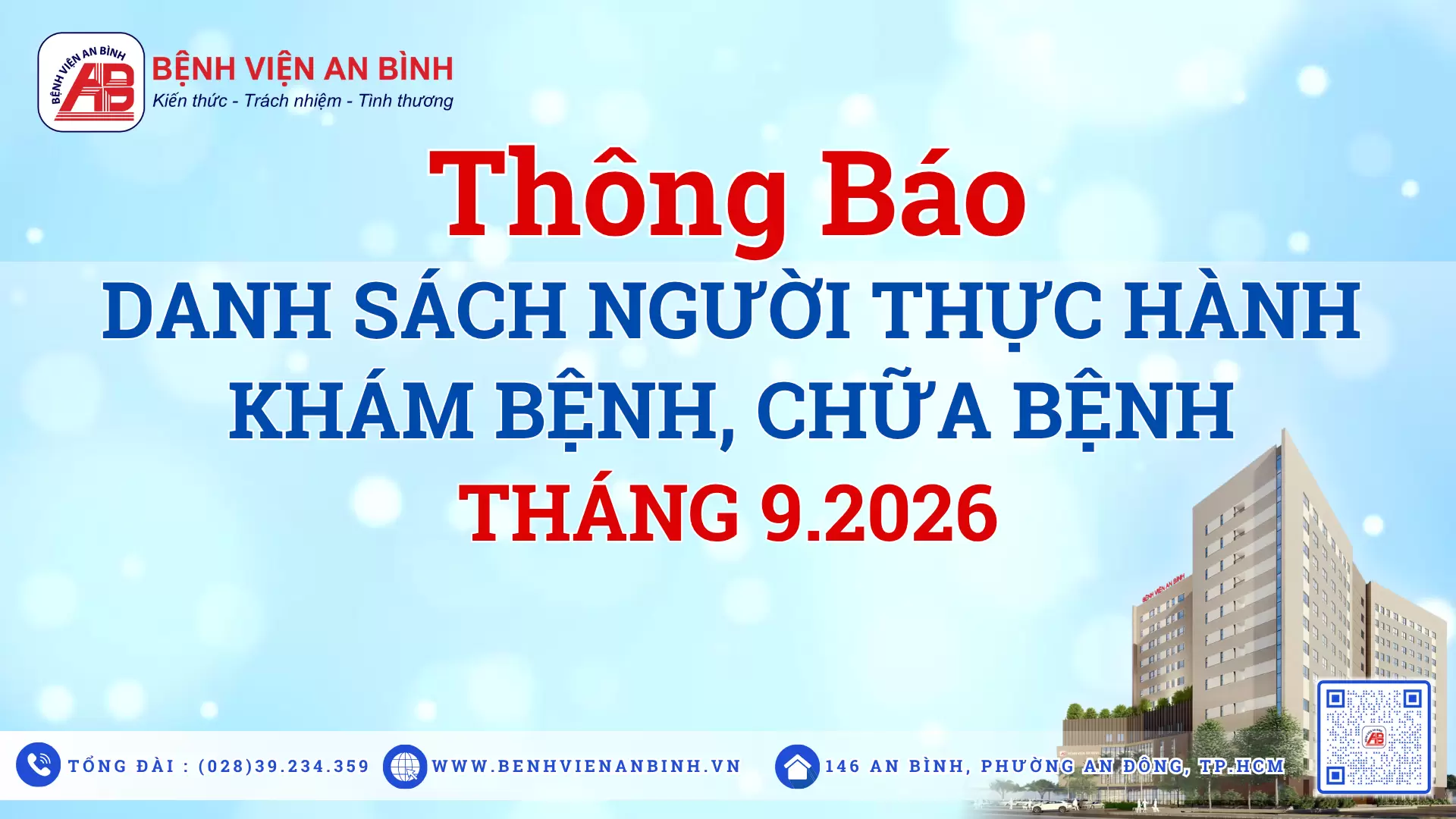 Danh sách người thực hành khám bệnh, chữa bệnh tháng 9 năm 2026